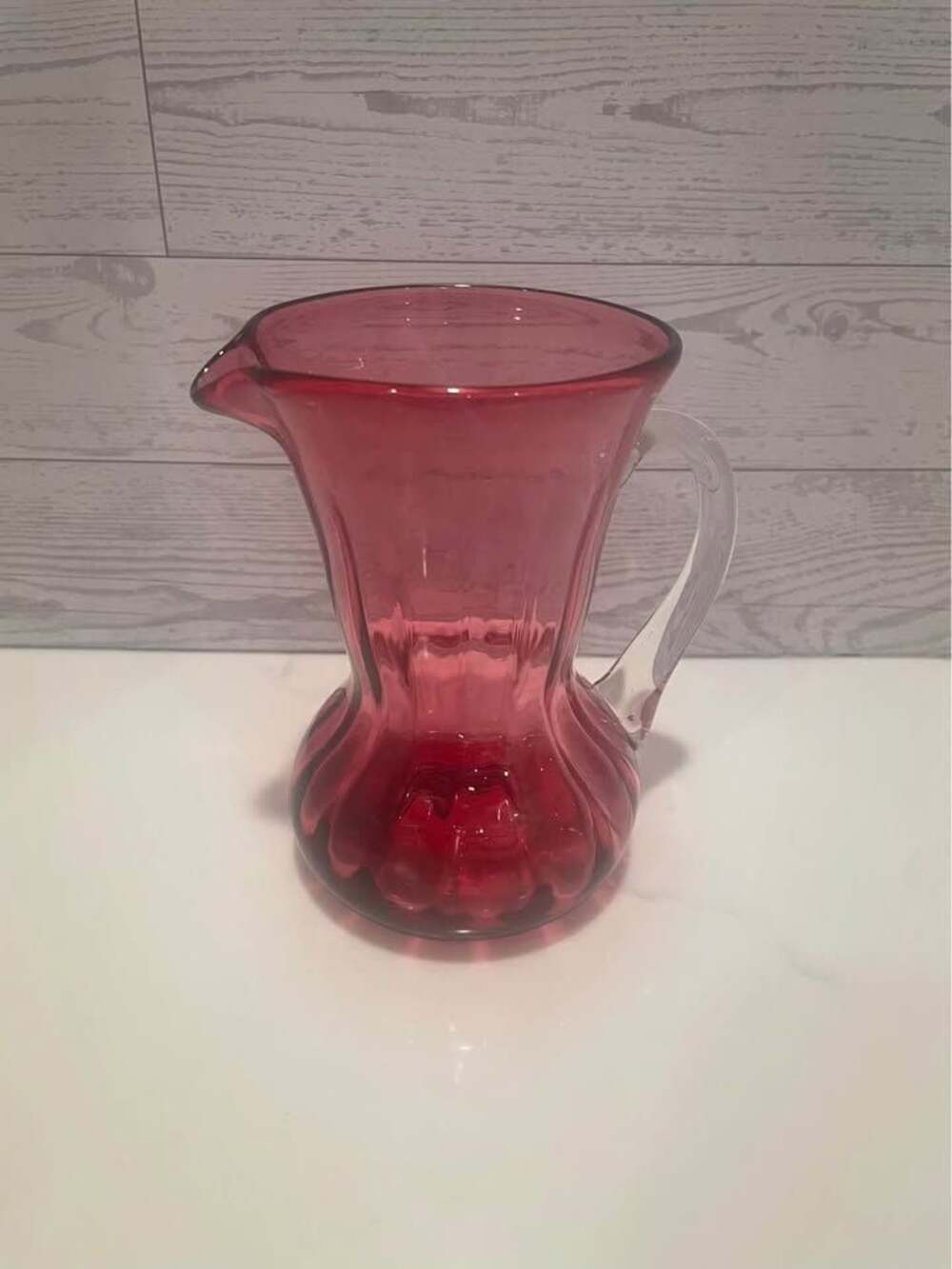 Vintage Cranberry Glass Pitcher